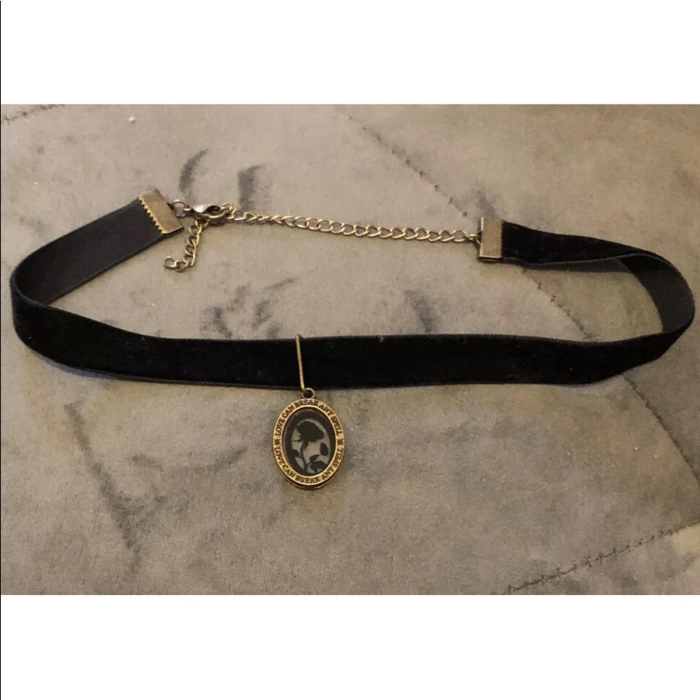 Disney Beauty Beast Belle Rose Necklace Choker